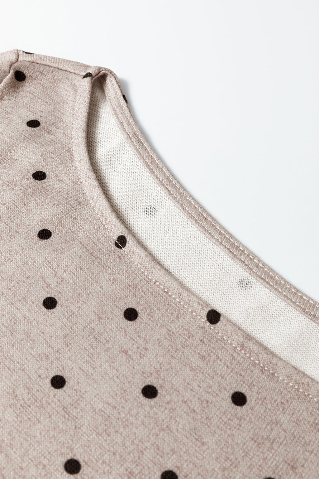 Polka Dot Boat Neck Long Sleeve Ruched T-Shirt