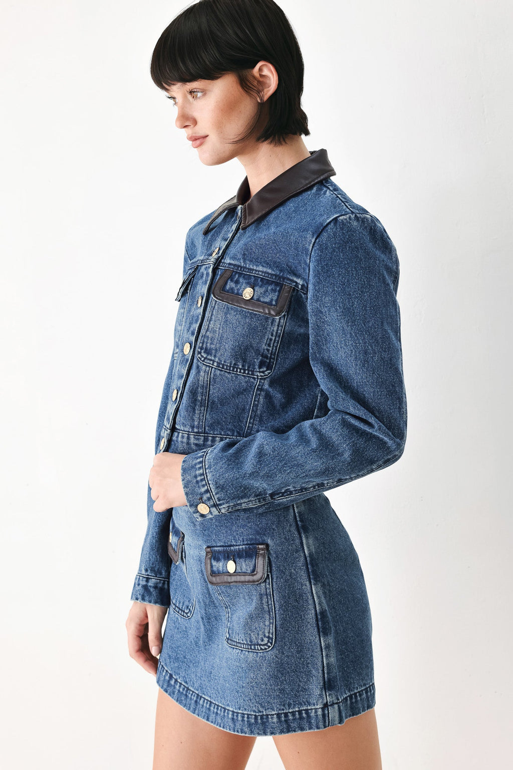 VINTAGE DENIM RENDEZVOUS DENIM CROP JACKET