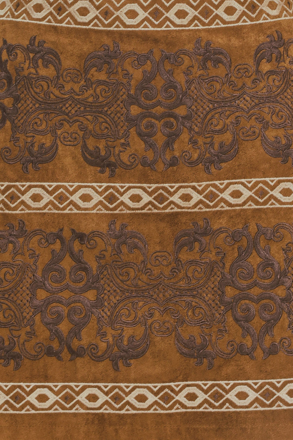 BRONZED TAPESTRY WHIM FAUX SUEDE SKIRT