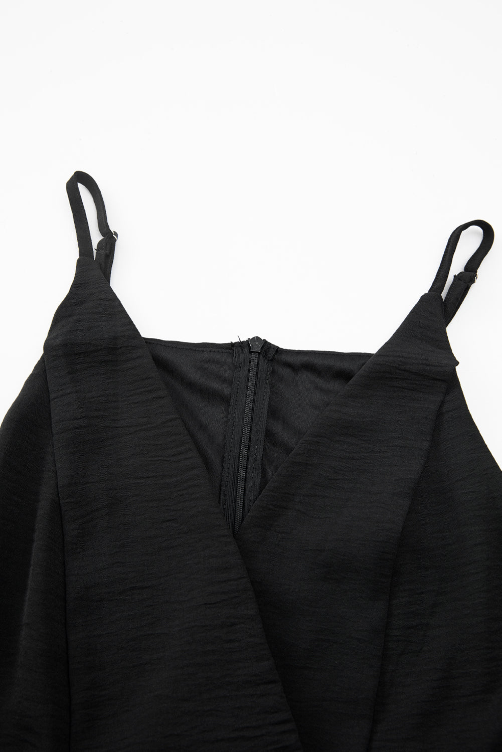 Solid Spaghetti Strap Wide Leg Drawstring Jumpsuit